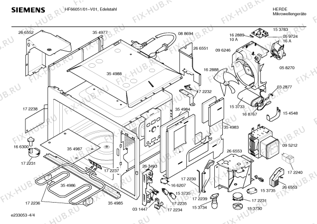 Схема №1 HF66051 с изображением Передняя панель для микроволновой печи Siemens 00266567