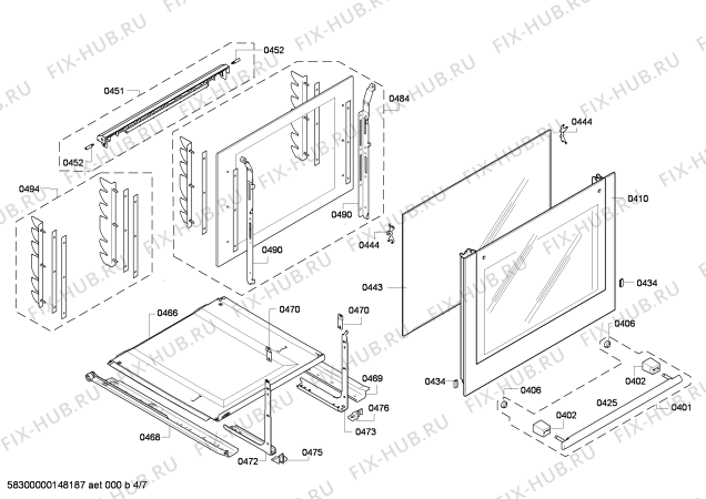 Взрыв-схема плиты (духовки) Bosch HCE754820 - Схема узла 04