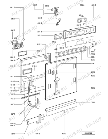 Схема №1 GSI 6320 K SW с изображением Панель для посудомоечной машины Whirlpool 481245371436