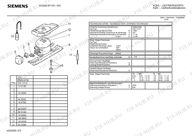 Взрыв-схема холодильника Siemens KG32E4F1 - Схема узла 03