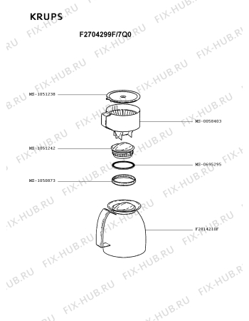 Схема №1 F2704251F(A) с изображением Шланг для электрокофемашины Krups MS-0695227