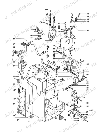 Взрыв-схема кофеварки (кофемашины) DELONGHI PRIMADONNA   ESAM6620 - Схема узла 3