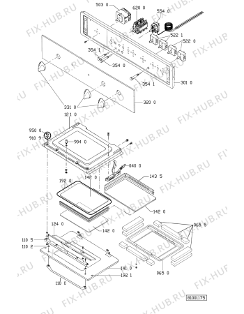 Схема №1 EMZP 3485 WS с изображением Обшивка для духового шкафа Whirlpool 481945058399