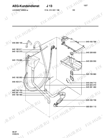 Взрыв-схема стиральной машины Aeg LAV62600-W DK - Схема узла Water equipment