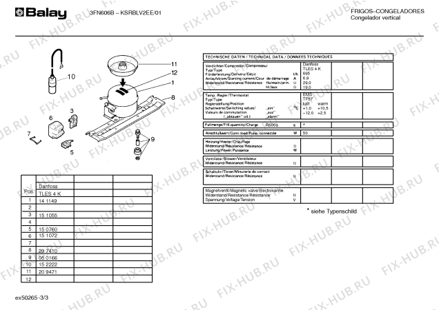 Схема №1 KSRBLV2EE 3FN606B с изображением Инструкция по эксплуатации для холодильника Bosch 00520557