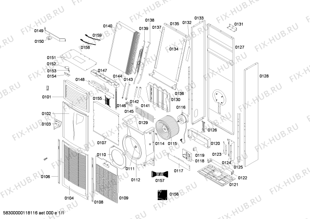 Схема №1 B1ZAI45706 с изображением Дисплей для сплит-системы Siemens 00605159
