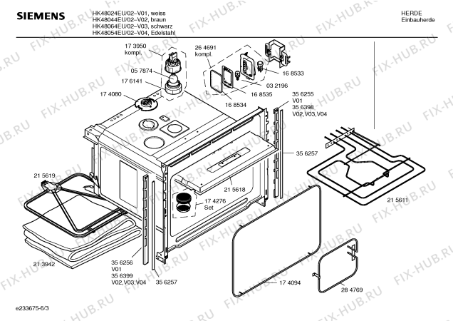 Схема №4 HK48064EU с изображением Инструкция по эксплуатации для духового шкафа Siemens 00528534