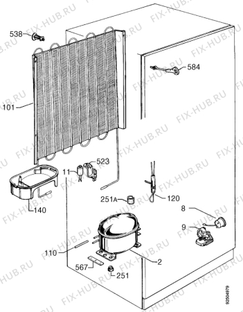 Взрыв-схема холодильника Arthurmartinelux AR7925D - Схема узла Cooling system 017