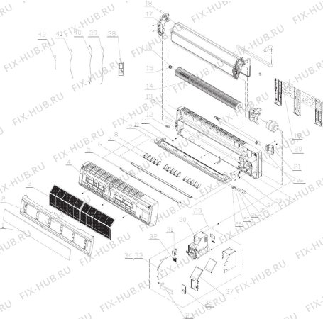 Схема №1 DEINV 82 INU с изображением Блок управления для сплит-системы DELONGHI GR42011240