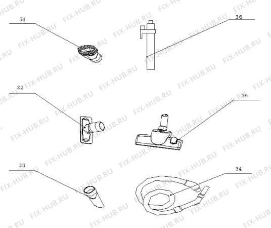 Взрыв-схема пылесоса Aeg Electrolux AE4594 - Схема узла Accessories