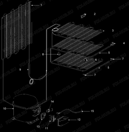 Взрыв-схема стиральной машины Frigidaire FV203T - Схема узла Cooling system 017