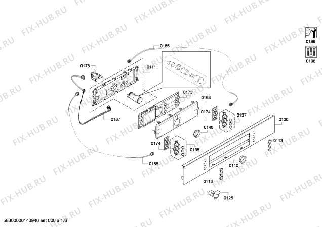 Схема №2 HBC86K753N с изображением Стекло часов для духового шкафа Bosch 00669377