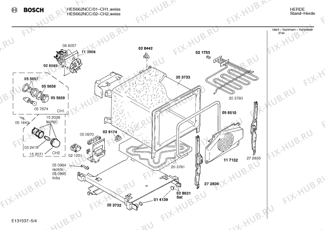 Схема №2 HES662N с изображением Стеклокерамика для плиты (духовки) Bosch 00207781
