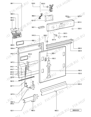 Схема №1 GSI 5411 IN с изображением Панель для посудомойки Whirlpool 481245372827