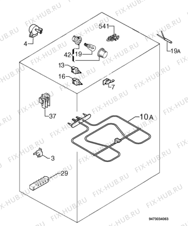 Взрыв-схема плиты (духовки) Electrolux EKG600100W - Схема узла Electrical equipment 268