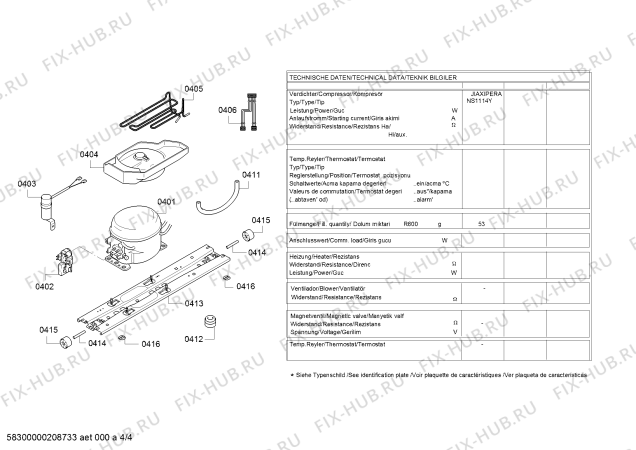 Схема №2 KGN49SQ3AR Bosch с изображением Терморегулятор для холодильника Bosch 00717829