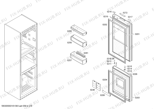 Схема №2 KGF39SB20 с изображением Дверь для холодильной камеры Bosch 00711389
