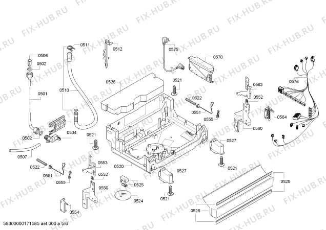 Схема №2 SMS40E02ZA с изображением Панель управления для посудомойки Bosch 00705390