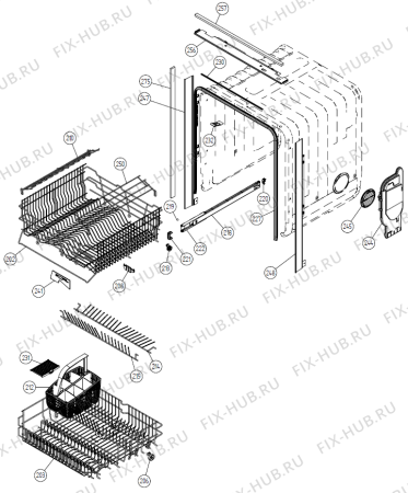 Схема №1 D3122 XL US   -Black Bi (900001096, DW20.1) с изображением Держатель для посудомоечной машины Gorenje 199915