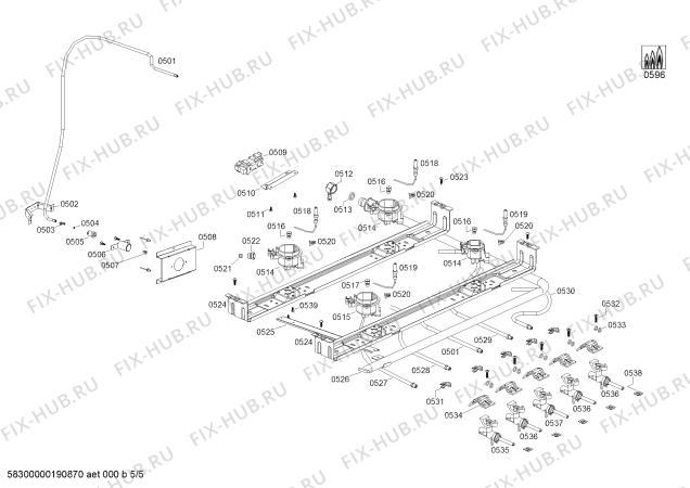 Схема №1 FP107I14SC COCINA CX641 INOX с изображением Панель для плиты (духовки) Bosch 11012095
