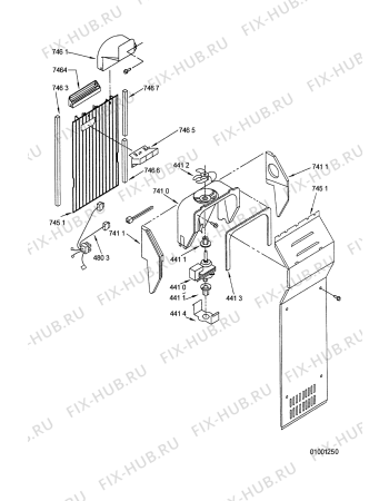 Схема №1 ARZ 730/W с изображением Уплотнитель (прокладка) для холодильной камеры Whirlpool 481246688627