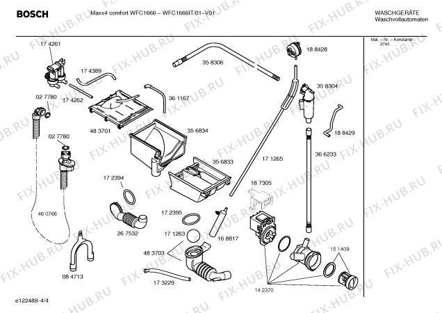 Взрыв-схема стиральной машины Bosch WFC1666IT -MAXX 4 comfort WFC1666 - Схема узла 04