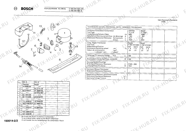 Взрыв-схема холодильника Bosch 0700244434 KS248SL - Схема узла 02