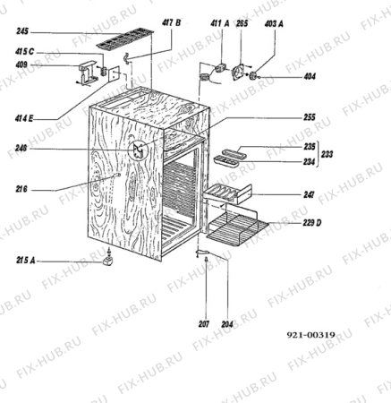 Взрыв-схема холодильника Electrolux RA125SA-1 - Схема узла Housing 001