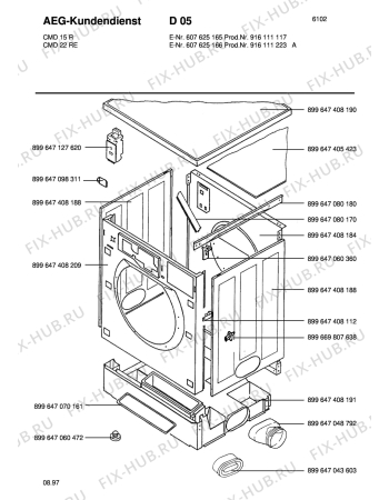Взрыв-схема стиральной машины Unknown CMD 22RE 916 111 ::: - Схема узла Section1