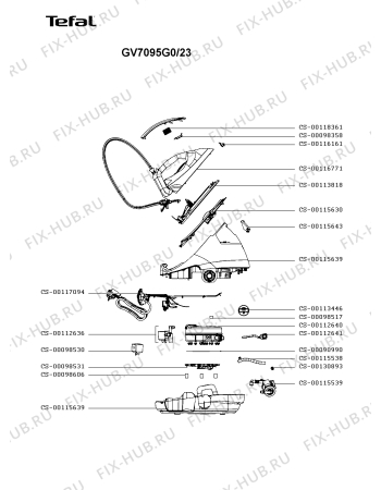 Схема №1 GV7095E1/23 с изображением Холдер для электропарогенератора Tefal CS-00115630
