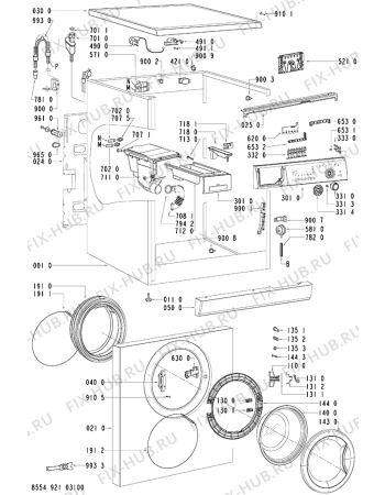 Схема №1 WAK 6260 с изображением Обшивка для стиралки Whirlpool 481245217654