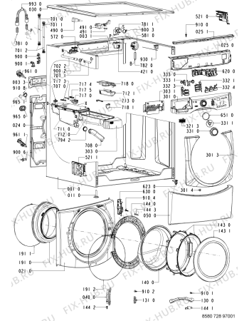 Схема №1 728 WT/CR с изображением Блок управления для стиральной машины Whirlpool 480111101132