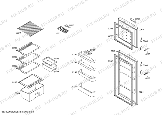 Схема №1 3FEB2410 с изображением Дверь для холодильной камеры Bosch 00246005
