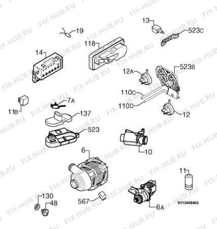 Взрыв-схема посудомоечной машины Zanussi ZDI430X - Схема узла Electrical equipment 268