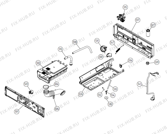 Взрыв-схема стиральной машины Gorenje W06410D SF   -Titanium (180723, WM25.3) - Схема узла 05