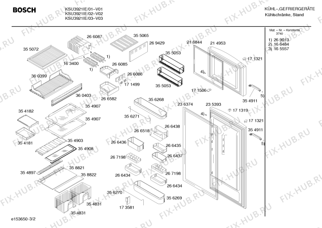 Взрыв-схема холодильника Bosch KSU3921IE - Схема узла 02