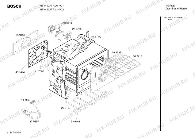 Схема №2 HSV465ATR Bosch с изображением Инструкция по эксплуатации для плиты (духовки) Bosch 00583666