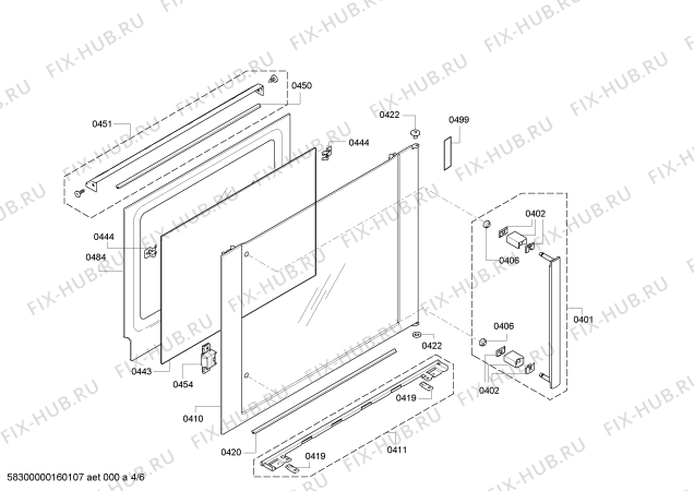 Взрыв-схема плиты (духовки) Bosch HBR78B751 - Схема узла 04