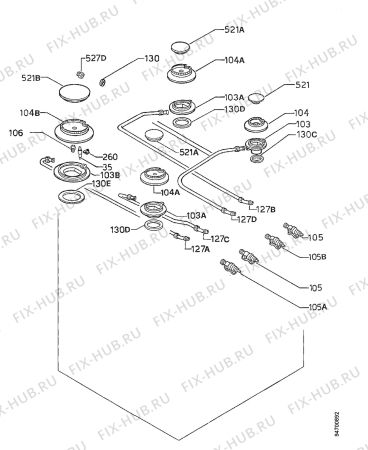 Взрыв-схема плиты (духовки) Frigidaire ZGF5060LVS - Схема узла Functional parts 267