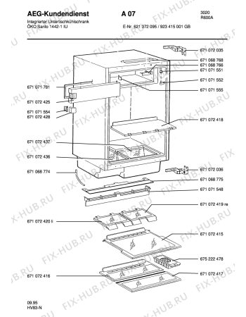 Схема №1 S1542-4 IU с изображением Ручка двери для холодильника Aeg 8996710724288