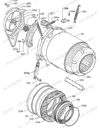 Взрыв-схема стиральной машины Zanussi FJ1003H - Схема узла Functional parts 267