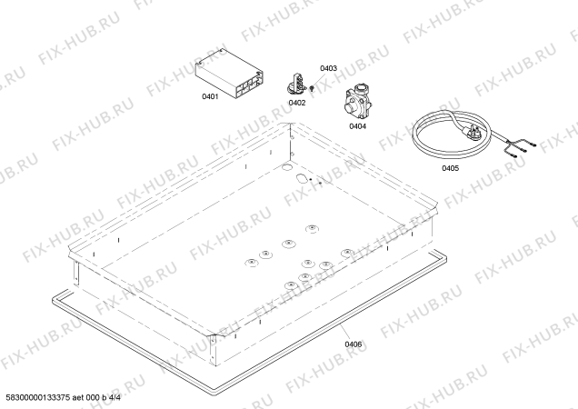 Взрыв-схема плиты (духовки) Bosch NGM5054UC - Схема узла 04