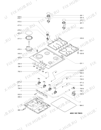 Схема №1 WCG52424AS (F096526) с изображением Фиксатор для плиты (духовки) Indesit C00397245