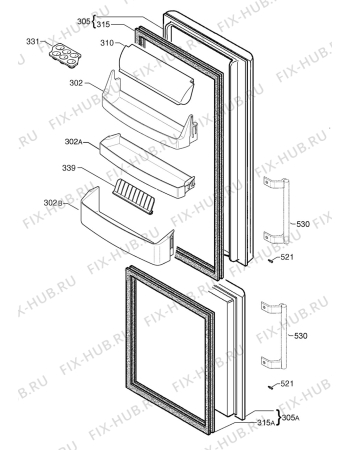Взрыв-схема холодильника Rex Electrolux RRA36503W - Схема узла Door 003