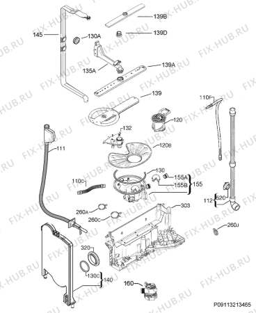 Взрыв-схема посудомоечной машины Electrolux ESI8730RAX - Схема узла Hydraulic System 272