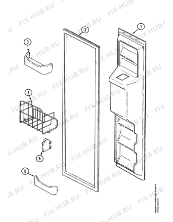 Взрыв-схема холодильника Aeg S7088KG - Схема узла Left Door