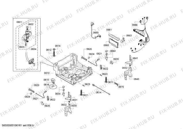 Схема №3 SR65M038EU с изображением Изоляционная поверхность для посудомоечной машины Bosch 00773770