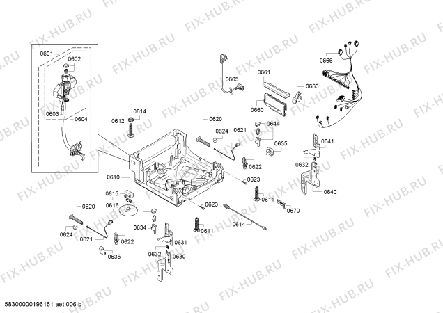 Взрыв-схема посудомоечной машины Bosch SPI66TS00E Super Silence - Схема узла 06