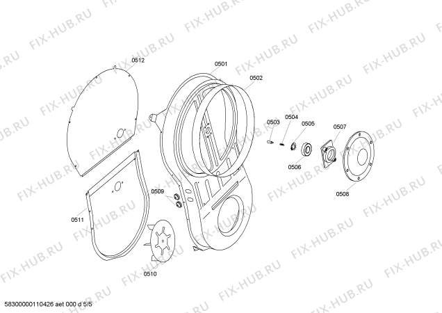 Схема №1 WTA4100 с изображением Плоский кабель для сушильной машины Bosch 00423043