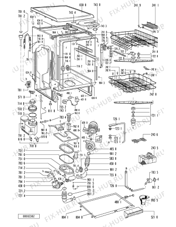 Схема №1 ADP 8400 WH с изображением Обшивка для посудомоечной машины Whirlpool 481245371365